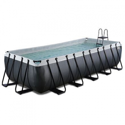 EXIT Frame Pool 5.4x2.5x1.22m (12v Cartridge filter) - Black-Leather Style