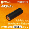 Li-ion 4500mAh 26650 Protected Battery