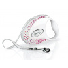 Flexi Vodítko Glam Composition M pások 5m Pearl White