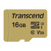 TRANSCEND MicroSDHC karta 16GB 500S, UHS-I U3 V30 + adaptér TS16GUSD500S