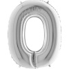 Nafukovací balónik písmeno O strieborné 102 cm - Grabo