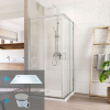 Mereo Sprchovací kút, LIMA, štvorec, 80 cm, chróm ALU, sklo Číre CK608A33KM