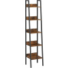 Úzka knižnica VASAGLE 5 políc 170 cm, rustikálna hnedá / čie