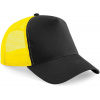 Beechfield | B640, 5 panelová Trucker šiltovka, čierna - žltá