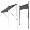 Balkónová markíza na terasu 400x120x200-300 cm bez vŕtania Sivá pro.tec
