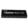 PremiumCord HDMI matrix switch 4:2 s audiom, rozlíšenie 4Kx2K khswit42b