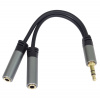 PremiumCord rozdvojka HQ 3,5mm Jack Male - 2x Jack Female 15cm kjqqr-01