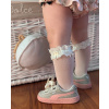 Hladké podkolienky s čipkou a mašľou Cóndor 248402526 - pale pink-ihneď