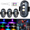 4 x LED výstražné svetlá pre motocykle Drone Strobe 8 farieb USB Z Pilot
