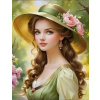 NORIMPEX Diamantové malování Dáma v zeleném 40x30cm