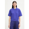 Calvin Klein úpletové polo tričko dámske s viskózou LV044F312G modrá M
