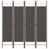 vidaXL Paraván so 4 panelmi, antracitový 160x180 cm