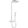 HANSGROHE Raindance E Showerpipe EcoSmart nástenný sprchový systém s termostatom, horná sprcha 1jet 360 x 190 mm, ručná sprcha 3jet, biela/chróm, 27286400