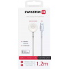SWISSTEN OPLETENÝ MAGNETICKÝ KÁBEL PRE HODINKY APPLE WATCH METAL, USB-A 1,2 M BIELY
