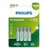 Nikel-metal-hydridový akumulátor (NiMH) Philips AAA (R3) 1000 mAh 4 ks