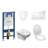 Cenovo zvýhodnený závesný WC set Geberit do ľahkých stien / predstenová montáž + WC Ceramia S-Line Pro 111.300.00.5ND5