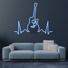 LED neon - Gitara EKG 100x82cm Farba neónu: 1 Ľadová biela, Šírka neónu: 100cm, Orez neónu: Cut to Shape (výrez do tvaru)