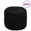 Pracovné lano čierne 6 mm 100 m polyester-ForU-152814