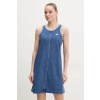 Rifľové šaty adidas Originals DENIM 3S DRESS mini, rovný strih, JD2580 modrá XS