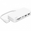 BELKIN Connect 6 v 1 multiportový hub SD / MicroSD / USB-C / 2× USB-A / RJ-45 s konektorom USB-C a držiakom pre MacBook - biely INC011btWH - možnosť vrátiť tovar ZADARMO do 30tich dní