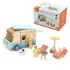 VIGA Drevené auto s doplnkami Camper Van