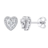 Silvego Strieborné náušnice srdce so Swarovski® Zirconia MWE02140