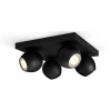Philips Hue Buckram White Ambiance 4 Spot (5047430P6) / 4x LED / 1400 lm / 22 W / čierna