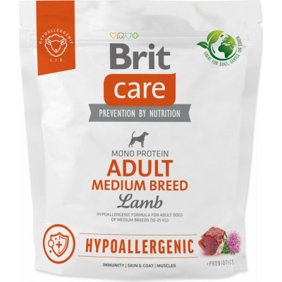 Krmivo Brit Care Dog Hypoallergenic Adult Medium Breed Lamb 1kg