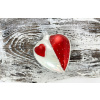 Valentínske srdiečko 463/191/1ks - biele guličky