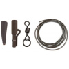 5ks - Sada Anaconda 360° Flex Ring Swivel Safety Lead Clip Kit Army hnedá