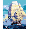 Maľovanie podľa čísel - Koráb a čajky na mori, 80 x 100 cm, napnuté plátno na ráme 8596530023999