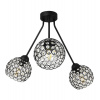 Light Home Stropné svietidlo Crystal Trio, 3x čierne krištáľové tienidlo