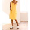 Ľanové šaty s ozdobnými zipsami Linea Tesini, žlté