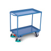 Stolový vozík DENIOS classic-line, 2 oceľové vane, ErgoStop, 845x495 mm, 400 kg
