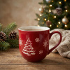 Vianočný porcelánový hrnček ALTOM DESIGN ZIMOWA CHOINKA 470 ml červený