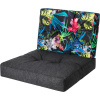 Vankúš na ratanovú stoličku KAJA R2 čierny + viacfarebné lístie