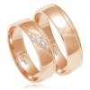 VIPgold Svadobné obrúčky OE-8327 - červené zlato Dámska / Pánska / Pár: iba dámska obrúčka, Kamene: Diamant