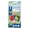 Farebné ceruzky, sada, trojhranné, STAEDTLER Noris Colour 187, 12 rôznych farieb