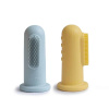 SILIKÓNOVÉ ZUBNÉ KEFKY NA PRST MUSHIE - POWDER BLUE/ PALE DAFFODIL