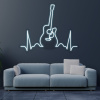 LED neon - Gitara EKG 100x82cm Farba neónu: 2 Studená biela, Šírka neónu: 100cm, Orez neónu: Cut to Shape (výrez do tvaru)