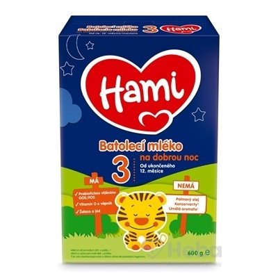 Hami 3 Batoľacie mlieko Na dobrú noc mliečna výživa v prášku (od ukonč. 12. mes.) 1x600 g