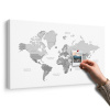 Obraz na korku čiernobiela mapa sveta vo vintage vzhľade