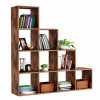 Regál MUFART 129,5 cm x 129,5 cm x 29 cm, odtiene hnedej