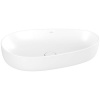 VILLEROY & BOCH Antao asymetrické umývadlo na dosku bez otvoru, bez prepadu, 650 x 400 mm, Stone White, s povrchom CeramicPlus, 4A7465RW