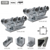 Samonosný systém pozinkovaný 80x80x5mm posuvnej brány do 400kg/7m otvor W Set80/Zn-10