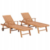 Deckchairs, 2 ks, drevené drevo z masívneho dreva (Ledlenser P7R podpisová baterka - 2000 lm)