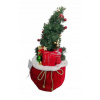 GERMAN Vánoční dekorace pytel se stromečkem a dárky / 70 cm / červená / zelená