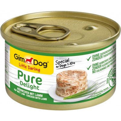 Gimdog Pure Delight kuřecí s jehněčím 85 g