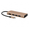 LMP mini Dock, 4K HDMI, 3x USB 3.0, Ethernet, SD/MicroSD, USB-C nabíjecí adaptér, zlatý - 18950