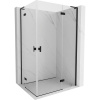 Mexen Mist-H L Duo, 2-krídlový sprchový kút 70 x 100 cm, číre sklo, čierny profil, 8A5L-070L-100P-70-00